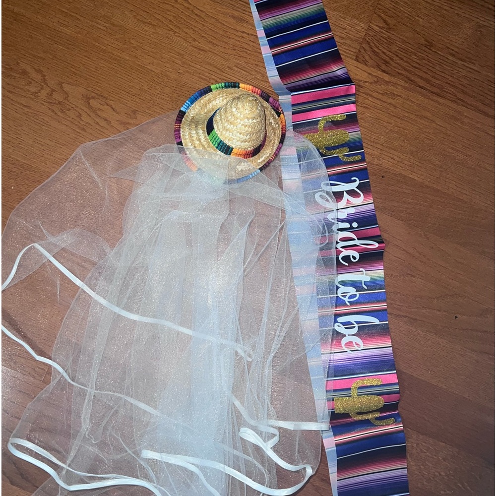 “Last fiesta” veil and sash